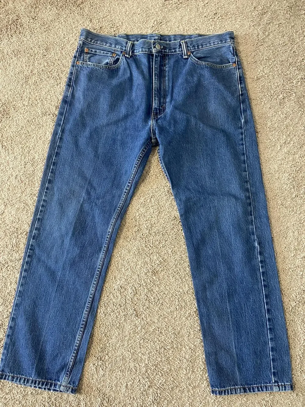 Levis 505 Jeans Mens Blue Med Wash Regular Straight Zip Fly Denim Classic 40x32